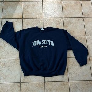 Vintage Gildan Nova Scotia Canada Crewneck Sweatshirt Navy Blue, Sz‎ 2XL